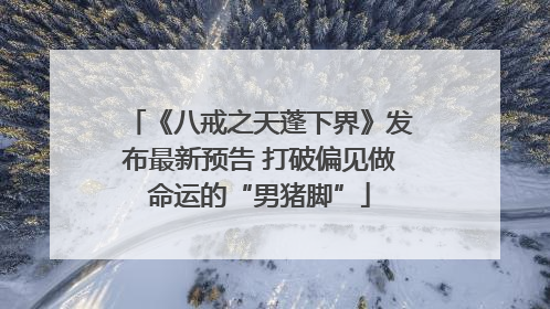 《八戒之天蓬下界》发布最新预告 打破偏见做命运的“男猪脚”