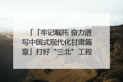 「牢记嘱托 奋力谱写中国式现代化甘肃篇章」打好“三北”工程攻坚战 筑牢国家西部生态安全屏障