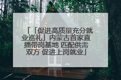 「促进高质量充分就业巡礼」内蒙古首家直播带岗基地 匹配供需双方 促进上岗就业