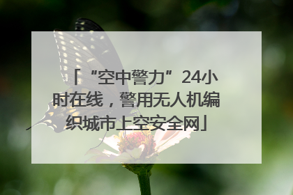 “空中警力”24小时在线，警用无人机编织城市上空安全网