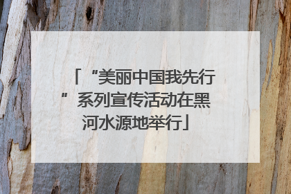 “美丽中国我先行”系列宣传活动在黑河水源地举行