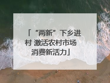 “两新”下乡进村 激活农村市场消费新活力