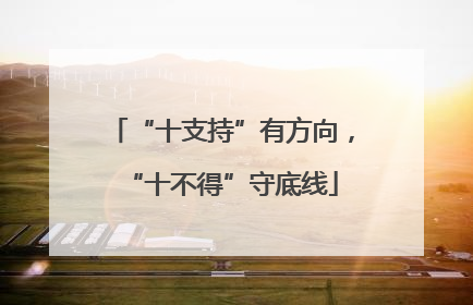 “十支持”有方向，“十不得”守底线