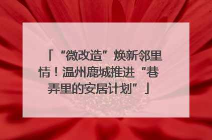 “微改造”焕新邻里情！温州鹿城推进“巷弄里的安居计划”
