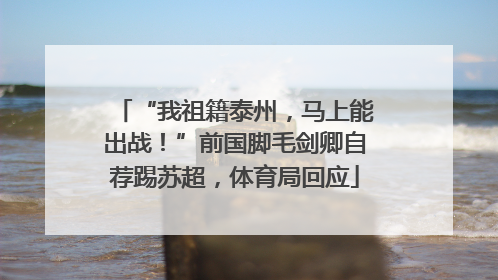 “我祖籍泰州，马上能出战！”前国脚毛剑卿自荐踢苏超，体育局回应