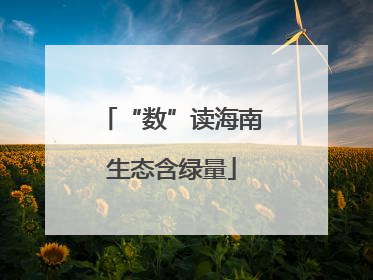 “数”读海南生态含绿量