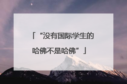 “没有国际学生的哈佛不是哈佛”
