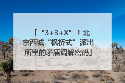 “3+3+X”！北京西城“枫桥式”派出所里的矛盾调解密码
