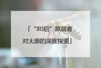 “80后”旅居者对太原的深度探索