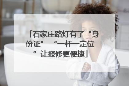 石家庄路灯有了“身份证” “一杆一定位”让报修更便捷