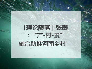 理论随笔｜张攀：“产-村-景”融合助推河南乡村振兴建设