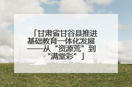 甘肃省甘谷县推进基础教育一体化发展——从“资源荒”到“满堂彩”