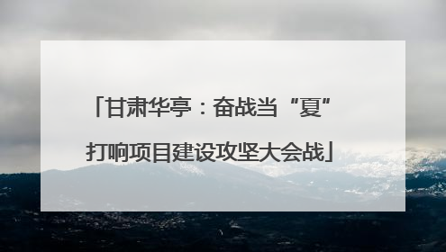 甘肃华亭：奋战当“夏” 打响项目建设攻坚大会战