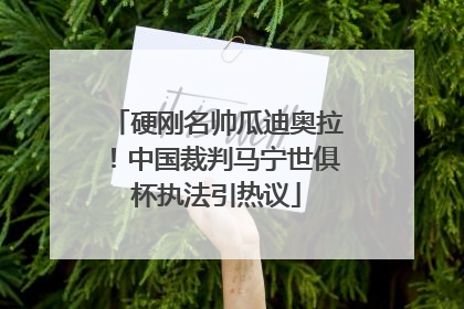 硬刚名帅瓜迪奥拉！中国裁判马宁世俱杯执法引热议