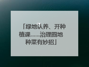 绿地认养、开种植课……治理圈地种菜有妙招