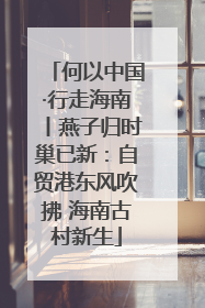 何以中国·行走海南丨燕子归时巢已新：自贸港东风吹拂 海南古村新生