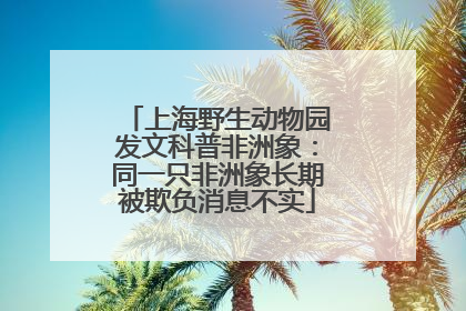 上海野生动物园发文科普非洲象：同一只非洲象长期被欺负消息不实
