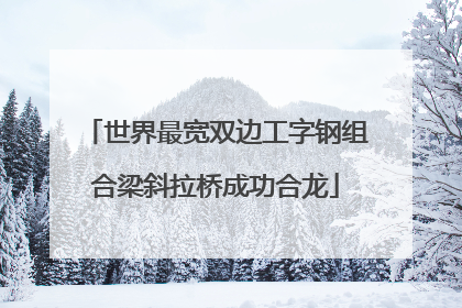 世界最宽双边工字钢组合梁斜拉桥成功合龙