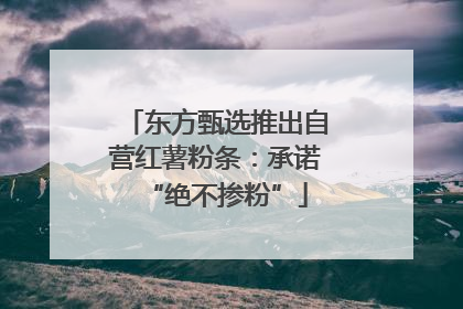 东方甄选推出自营红薯粉条：承诺“绝不掺粉”