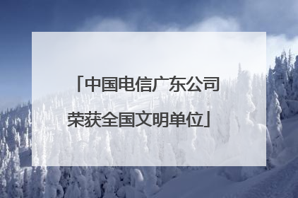 中国电信广东公司荣获全国文明单位