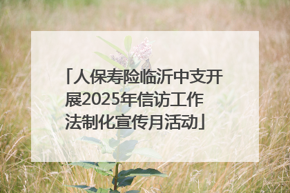 人保寿险临沂中支开展2025年信访工作法制化宣传月活动