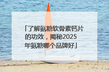 了解氨糖软骨素钙片的功效，揭秘2025年氨糖哪个品牌好
