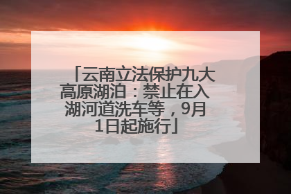 云南立法保护九大高原湖泊：禁止在入湖河道洗车等，9月1日起施行