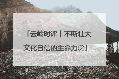 云岭时评丨不断壮大文化自信的生命力②