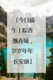 今日端午丨粽香飘春城，岁岁年年长安康