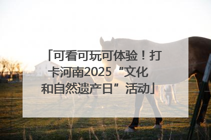 可看可玩可体验！打卡河南2025“文化和自然遗产日”活动