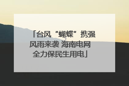 台风“蝴蝶”携强风雨来袭 海南电网全力保民生用电