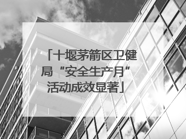 十堰茅箭区卫健局“安全生产月”活动成效显著