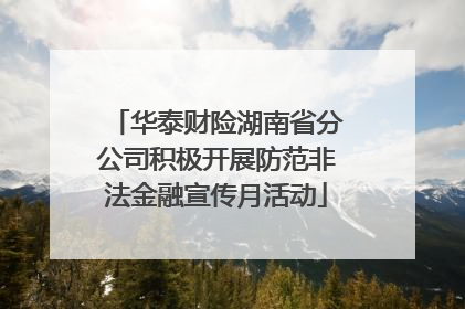 华泰财险湖南省分公司积极开展防范非法金融宣传月活动