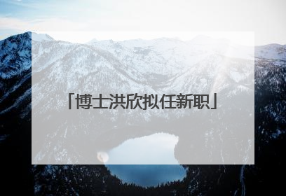 博士洪欣拟任新职