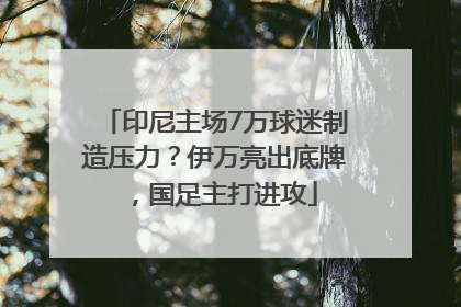 印尼主场7万球迷制造压力？伊万亮出底牌，国足主打进攻