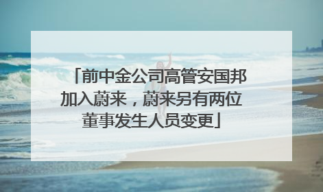 前中金公司高管安国邦加入蔚来，蔚来另有两位董事发生人员变更