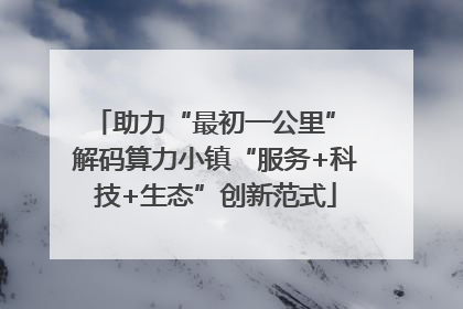 助力“最初一公里” 解码算力小镇“服务+科技+生态”创新范式