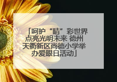 呵护“睛”彩世界点亮光明未来 德州天衢新区尚德小学举办爱眼日活动
