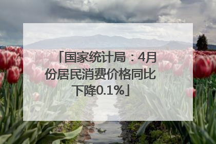 国家统计局：4月份居民消费价格同比下降0.1%