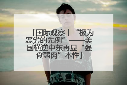 国际观察丨“极为恶劣的先例”——美国横逆中东再显“强食弱肉”本性