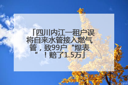 四川内江一租户误将自来水管接入燃气管，致99户“爆表”！赔了1.5万