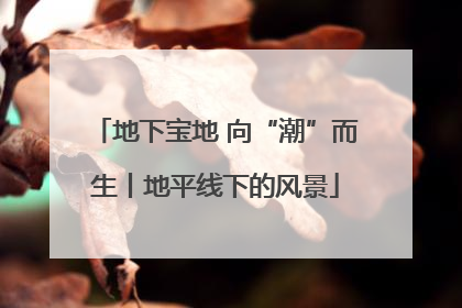 地下宝地 向“潮”而生丨地平线下的风景
