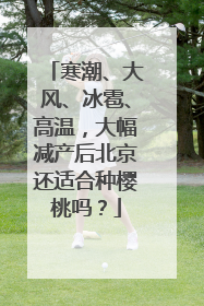 寒潮、大风、冰雹、高温，大幅减产后北京还适合种樱桃吗？