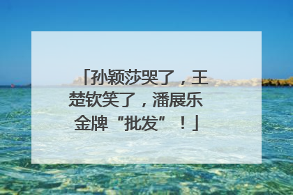 孙颖莎哭了，王楚钦笑了，潘展乐金牌“批发”！