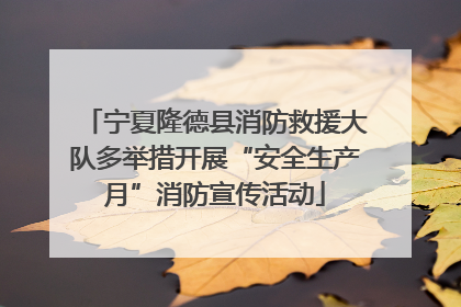 宁夏隆德县消防救援大队多举措开展“安全生产月”消防宣传活动