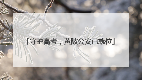 守护高考，黄陂公安已就位