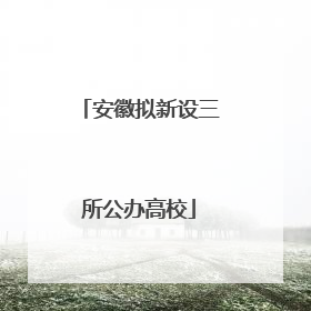 安徽拟新设三所公办高校