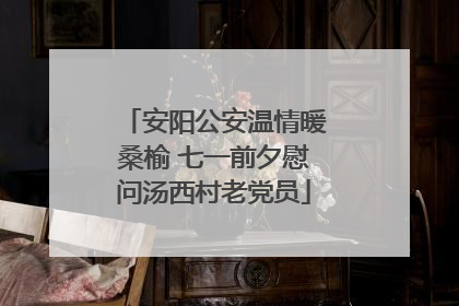 安阳公安温情暖桑榆 七一前夕慰问汤西村老党员