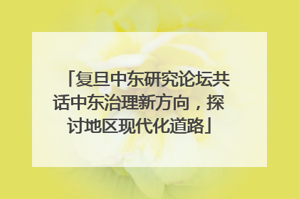 复旦中东研究论坛共话中东治理新方向，探讨地区现代化道路