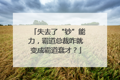 失去了“钞”能力，霸道总裁咋就变成霸道蠢才？